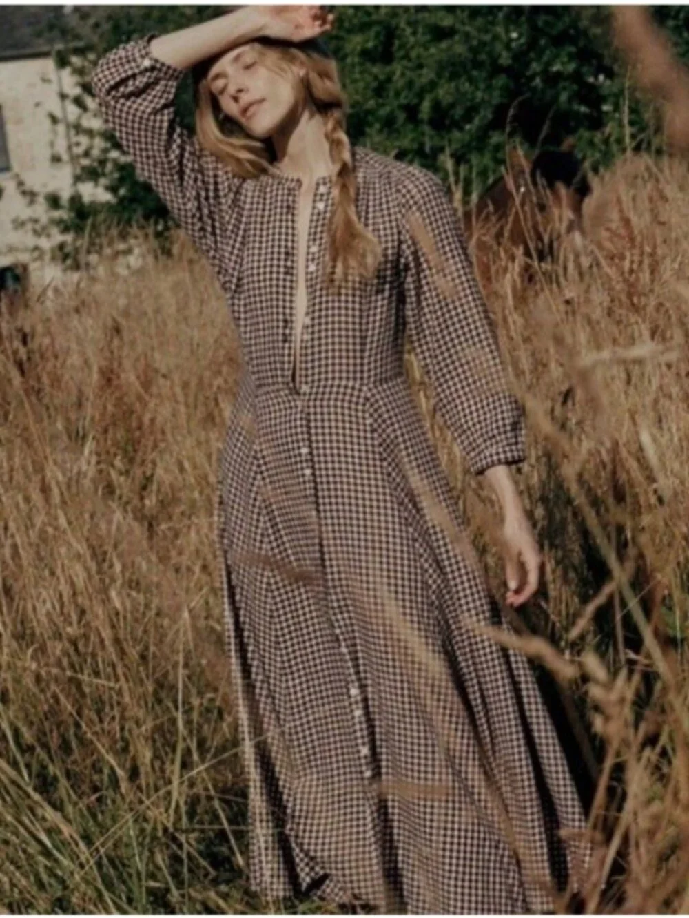 💕DÔEN💕 Madelaine Dress ~ Delphine Plaid Medium M NWT - Picture 7 of 16